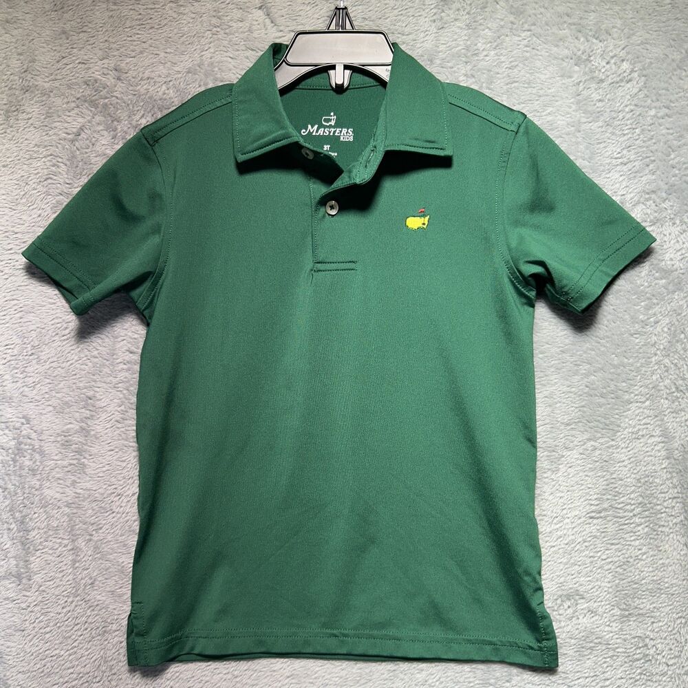 Masters Kids Polo 3T Green Short Sleeve Collared Tagless Stretch * See All Pics